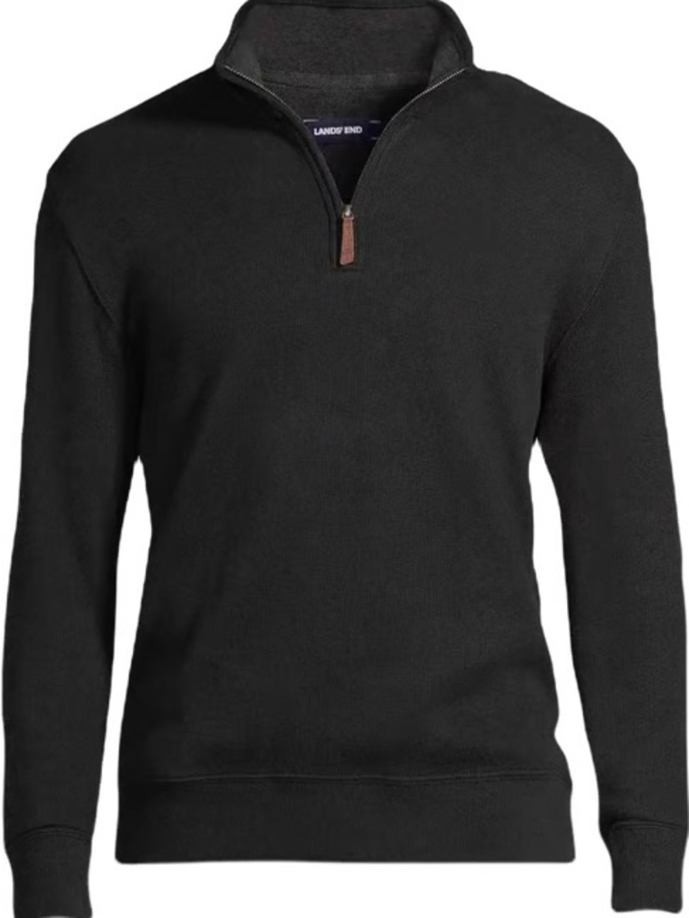 Lands' End Men's Charcoal Black Quarter-Zip Sweater